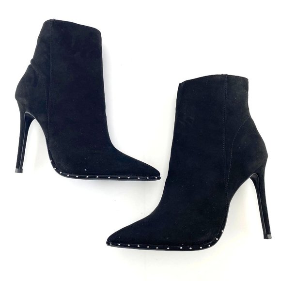 black leather stiletto ankle boots uk